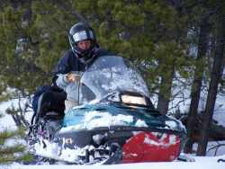 Hein on his snowmobile