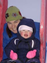 Hannah and Lienke on the slide