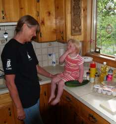 Wil and Hannah in the kitchen