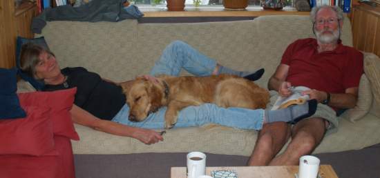 lounging on the couch